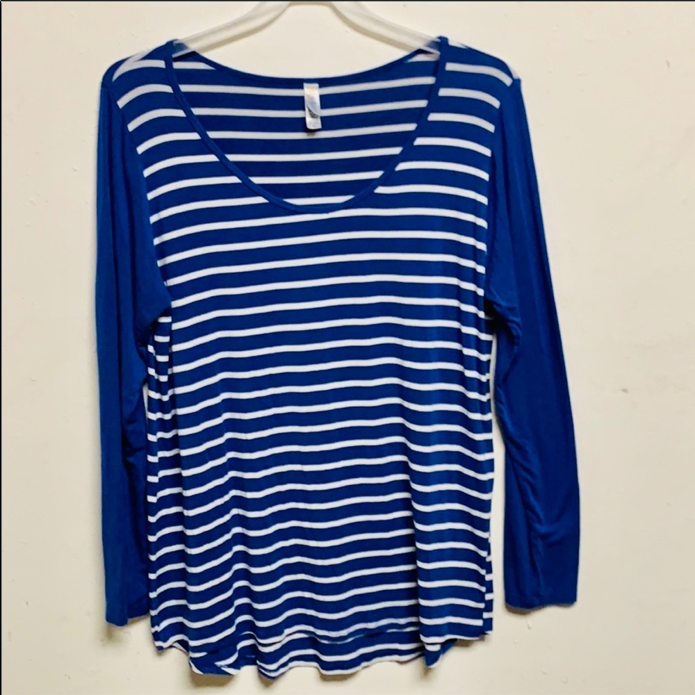 Lularoe Stripped baseball long sleeve 2x
